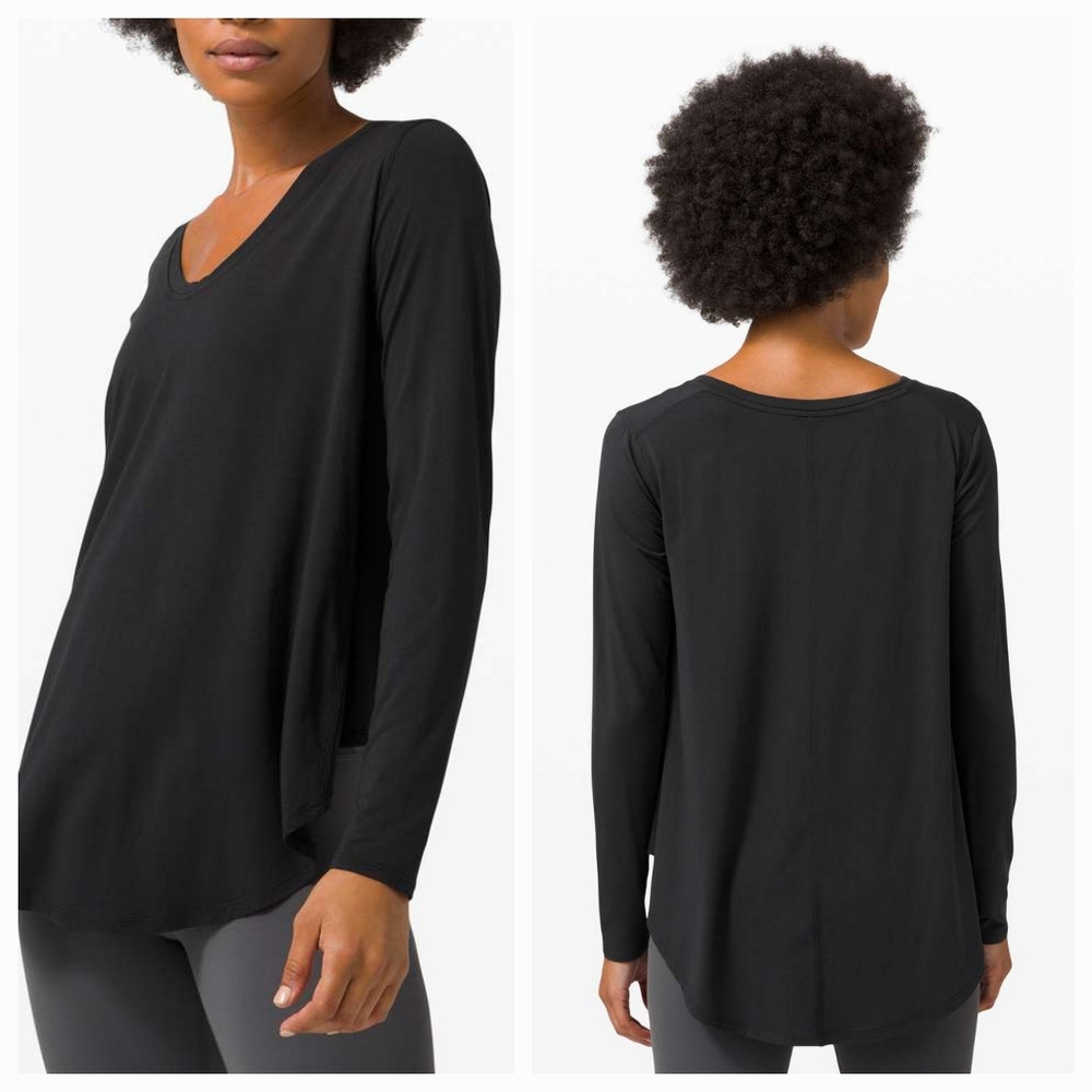 Lululemon Up for Down Time Long Sleeve Black Size 10